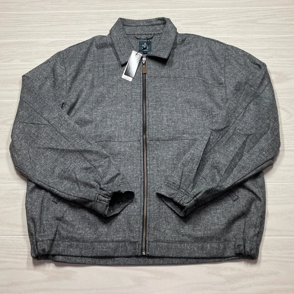 Turtleson‎ Men's Wool Blend Full Zip Gentleman's Jacket Gray Size Large